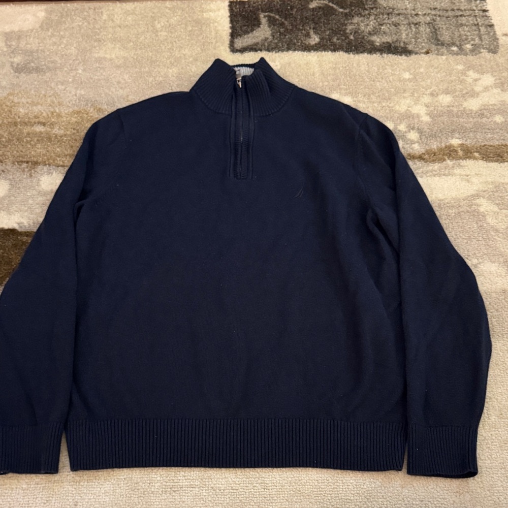 Nautica Men's Deep Blue Zip-Up Sweater